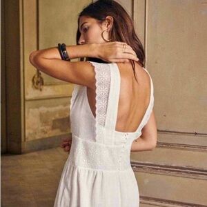 Sezane White Backless Mini Sundress